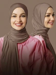 1pc Soft Modal Jersey Hijab, Warm And Comfortable, Solid Color Headscarf For Women, Suitable For Hijabi Outfit, Daily Wear, Autumn - Multicolor - View 11