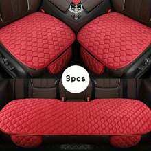 1 pieza/Set de 3 piezas Funda para asiento de coche de invierno, cojín de asiento cálido, antideslizante y universal para asiento delantero y trasero, almohadilla transpirable para protección de asiento de vehículo y automóvil