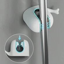 1入組簡約奢華鯨魚拖把架，不需打孔式浴室拖把夾，家庭收納拖把架 - 彩色 - 查看 7