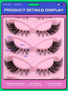 GROINNEYA 猫眼睫毛 5 对透明带状假睫毛狐狸眼睫毛仿貂睫毛自然睫毛睫毛延长化妆（YX04）条状睫毛，睫毛，睫毛，假睫毛