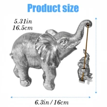 1隻大象雕像，大象裝飾帶來好運、健康、力量。送女士的大象禮品、送給媽媽的禮物。適用於家居、辦公室、書架、電視櫃、擺架、客廳裝飾。 - 彩色 - 查看 5