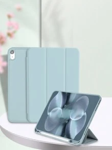 1 funda protectora plegable de 3 pliegues de color blanco hielo ajustable para bolígrafo y soporte para tableta, compatible con iPad Mini4/Mini5/Mini6/Mini7/9.7/10.2/10.5/Air4/Air5/10.9/Pro11/10th/12.9/iPad Air 11-pulgadas(M2)-2024/iPad Air 13(M3 2025)/iPad Air 11-pulgadas (M3) 2025/iPad (A16) 11 pulgadas 11th Generation 2025