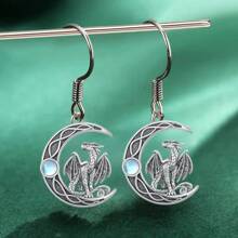 Adorables boucles d'oreilles vintage avec dragon et lune - bijoux polyvalents pour les occasions spéciales - idée de cadeau réconfortante pour les femmes, les mères, la famille et les amis - parfaits pour rehausser les tenues de Noël, Halloween, Nouvel An et la Saint-Valentin, mère, Fête des mères, cadeau