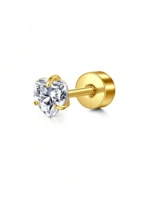 CIZME 1PC Gold Cubic Zirconia Cartilage Earrings, Lip Rings, Stud Piercing Jewelry For Cartilage/Tragus/Helix/Conch, Stainless Steel Helix Tragus Cartilage Earring For Women, 16G 20G Cartilage Earring, Helix Earrings Flat Back Cartilage Helix Conch Piercing Jewelry For Women, 16G 20G Tragus Earrings For Women, Flat Back Cartilage Earring Stainless Steel, Flat Back Stud Earrings Labret Conch Helix Cartilage Tragus Piercing Jewelry