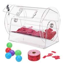 Acrylic Raffle Drum,Professional Raffle Ticket Spinning Cage With 2 Keys, Transparent Lottery Spinning Drawing, Holds 5000 Tickets Or 200 Raffle Balls, Raffle Ticket Box For Lottery Games Bingo - White - View 1