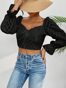 Women Tops - 黑色 - 查看 1