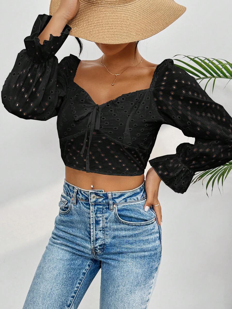 Women Tops - 黑色 - 查看 1