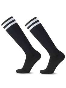 1 Pair Men's Knee High Football Training Socks, Non-Slip Professional Soccer Sports Socks, Advanced Material Socks For European Cup, European Size, For Gym, Fall