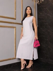 Women Long Dresses - 灰色 - 查看 7