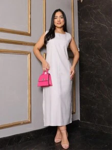 Women Long Dresses - 灰色 - 查看 8
