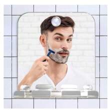 Acrylic Fogless Shower Mirror Set With Razor Holder, Anti-Shatter Fog-Free Mirror For Shower And Shaving, Flat Anti-Fog Mirror, Travel Shatterproof Shower And Make-Up Mirror - Clear - View 5