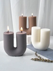 1 pièce Moule de bougie en forme de U cylindrique rayé
