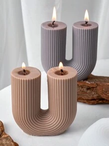 1 pièce Moule de bougie en forme de U cylindrique rayé