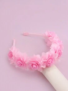 1pc Fashionable And Elegant 3D Flower Hairband In Pink - Pink - View 4