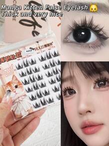 36 Bundles Of Artificial Mink Fur, 3D Natural Effect, Easy To Apply To The Eyes, Reusable, Instantly Enlarged, Segmented Design For Various DIY Options, Giving You A Personalized Pair Of Big Eyes(Cat)