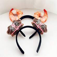 1个趣味逼真螃蟹发箍，虾形发夹，创意直播道具