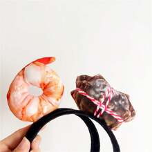 1个趣味逼真螃蟹发箍，虾形发夹，创意直播道具