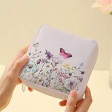 Butterfly & Bird Pattern Reusable Sanitary Pad Pouch, Menstrual Bag For Dorm, Travel, Bathroom, School Use - Multicolor - View 11
