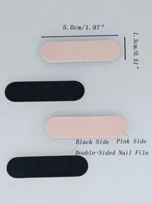 10/20/50/100/200 Pcs Disposable Black/Pink DIY Mini Nail Files - Double Sided Emery Boards For Manicure And Pedicure