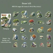 25pcs/Pack Forest Home Series Stickers, Forest Animals Theme DIY Scrapbooking Euro-Style Collage Back To School