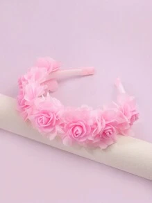 1pc Fashionable And Elegant 3D Flower Hairband In Pink - Pink - View 5