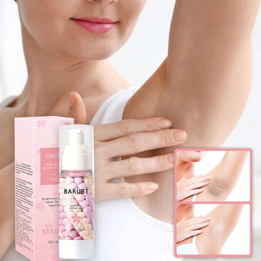 50顆櫻花極緻美白珍珠酵素素肌膚保濕膏，適用於腋下與身體美白護理，45克裝 - 無色 - 查看 1