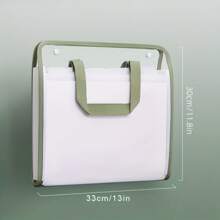 1pc Large Capacity A4 Vertical File Organizer - 13-Pocket Expanding Document Holder, Waterproof, Durable Abs Plastic, Portable Handheld Storage For Students - Multicolor - View 2