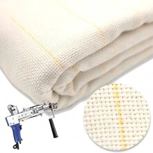 Handmade Tufted Embroidery Fabric, Yellow Thread Fabric, Carpet Base Fabric