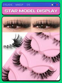 GROINNEYA 猫眼睫毛 5 对透明带状假睫毛狐狸眼睫毛仿貂睫毛自然睫毛睫毛延长化妆（YX04）条状睫毛，睫毛，睫毛，假睫毛