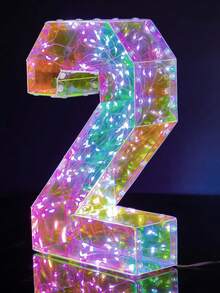 1入組/1-9塑料數字發光LED氛圍燈，USB/電池驅動（不含電池），適用於室內裝飾，適用於生日派對、情人節、週年紀念、婚禮、求婚和其他浪漫氛圍場景裝飾 - 彩色 - 查看 5