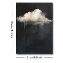 1 Stück rahmenloses gotisches abstraktes Wolken Retro-Kunst-Poster Leinwanddruck Vintage dunkles Moody Bauernhaus Akademie Bild für Wohnzimmer Wohnheim moderne Hausdekoration - Aprikosenfarben - Übersicht 9