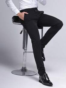 男士长款黑色正装裤，绅士纯色西装裤，适合秋季