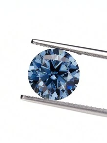 1顆高端碳化硅新款藍色圓形八心八箭切割裸鑽，適用於珠寶、戒指、耳環等 - 新藍色3號 - 查看 1
