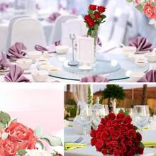 Paquete de 12 piezas de rosas de seda artificial y flores secas, hojas de follaje de plástico, rosas falsas realistas para decoración del hogar, boda, fiestas, centros de mesa, Día de San Valentín, regalo