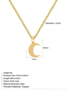 1pc Heart-Shaped Demon Eye, Star & Sun, Turtle, Bee, Conch Shaped Golden Pendant Necklace, Ocean Theme Stainless Steel Women's Jewelry - Yellow Gold - View 15