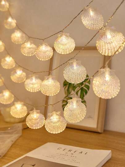 1pc LED Seashell String Light Wall Decoration, Home Room Decor Light, Camping Atmosphere Light, Bedroom And Party Decoration (Battery Not Included),Home Decor ,Room Decor,Wall Decor Gifts Birthday Graduation