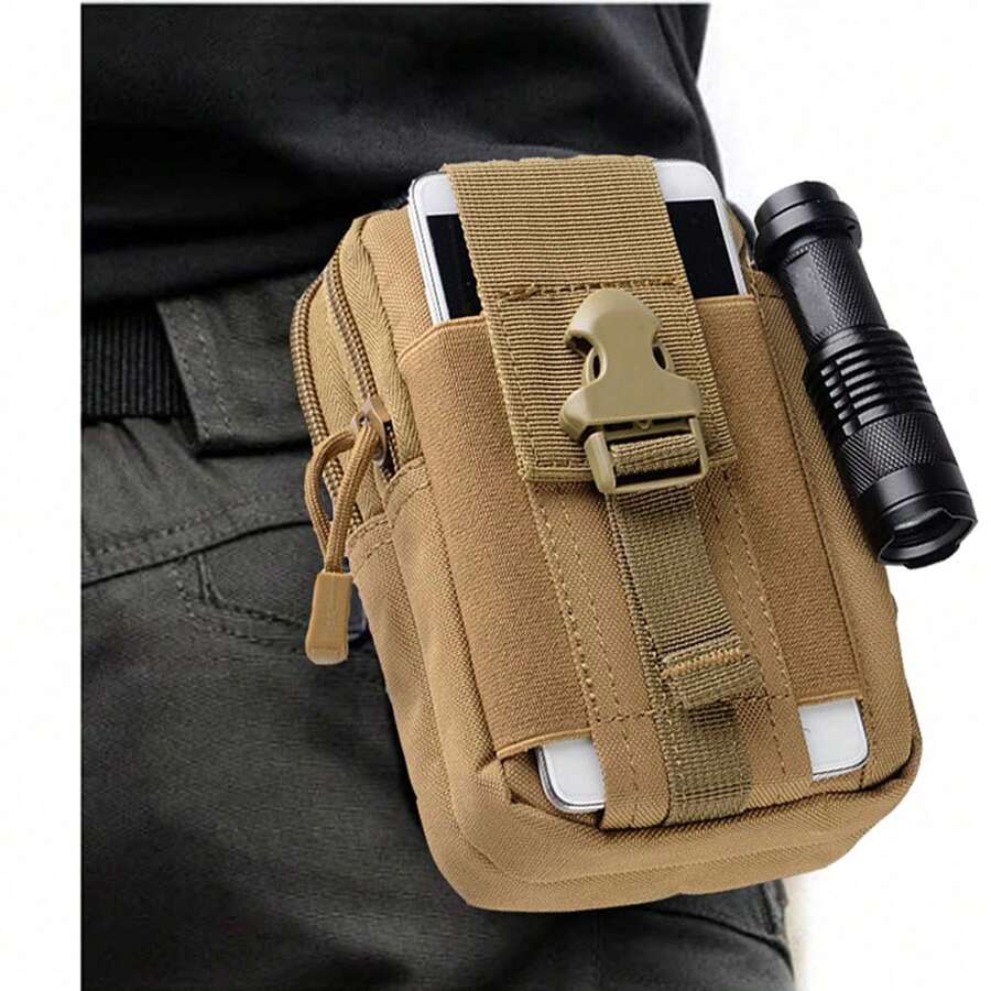 Bolso de cintura táctico al aire libre, cinturón de cintura militar, bolsa compacta para herramientas, organizador para billetera, teléfono móvil, banco de energía, camping, senderismo y equipo de montañismo