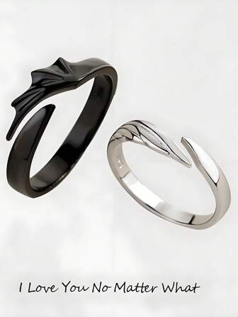 Angel Devil Dragon Opening Adjustable Sun Moon Ring Personalized Fashion Men And Women Creative Niche Party Gift Ring Couple Accessories