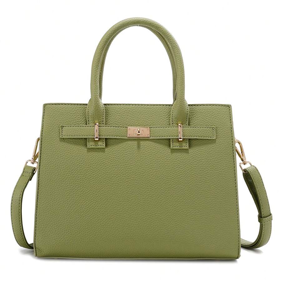 Senior Sense All-In-One Lychee Print Kelly Women's Bag Large Capacity Single Shoulder Straddle Handbag - Green - View 1