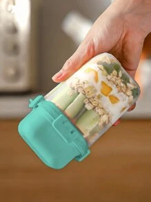 1 Peça Copo para Salada, Copo para Aveia, Agitador de Salada, Copo para Iogurte, Recipiente de Salada Saudável de Plástico com Colher, Suporte para Molho de Salada, Copo para Salada de Piquenique, Almoço, Café da Manhã, Copo para Salada com Tampa, Recipiente para Salada, Recipiente para Salada de Almoço, Kit de Salada. O Presente de Natal Perfeito