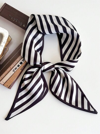 Elegant 1pc Chic Narrow Long Strip Silk Scarf For Women, Multifunctional Hair Band, Neck Decor, Headband Accessories Women Winter Fall