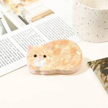 1个卡通猫咪印花发夹，时尚有趣的发爪，质感高端，可固定在后脑勺，适合日常装饰、拍照、居家、户外、通勤、约会和工作使用；也非常适合沐浴和造型。发夹、发卡、发夹、发抓夹、发夹、发卡、抓夹，秋冬季女士发饰，适合度假装扮，女士花朵发夹，夏季海滩度假必备。 - 彩色 - 查看 13