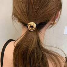 1 件/2 件简约优雅金属半圆形发带，女士日式复古马尾辫发夹，个性化发饰