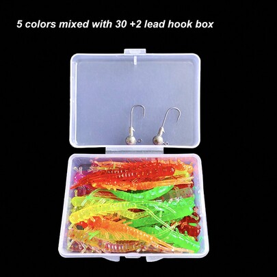 30/50pcs/Box Soft Fishing Lures, Lifelike Centipede Shaped Silicone Bait With Jig Hooks For Long Distance Casting