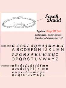Customized Couple Name Anklet With Heart Charm, 5mm Chain, Stainless Steel Personalized Name Jewelry Valentines