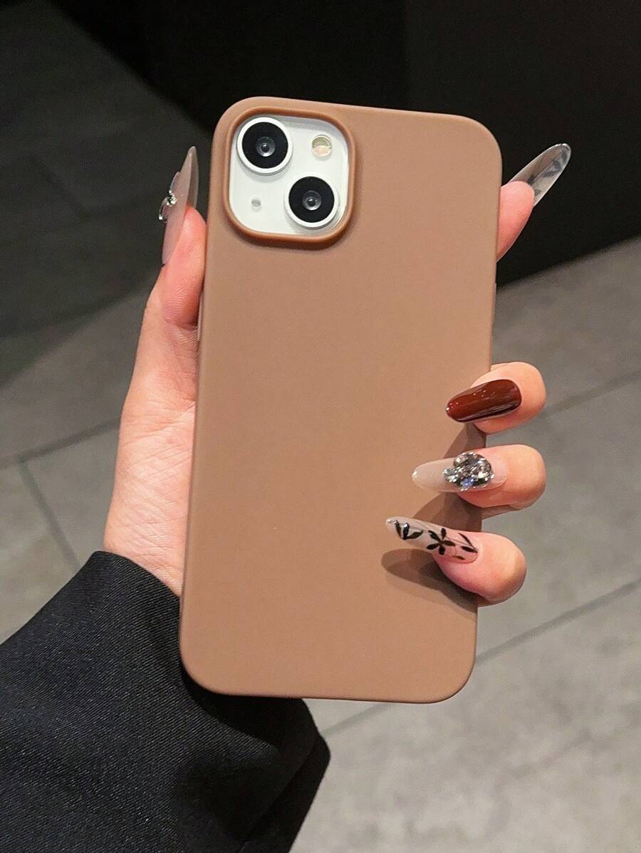 1 Stück braune mattfarbige Handyhülle, kompatibel mit Apple iPhone 11 12 13 14 15 Pro Max, Schutzhülle - Khaki - Übersicht 1