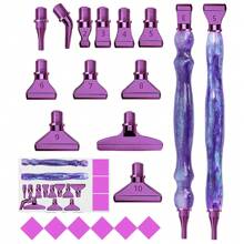 New Resin Diamond Painting Pen,Diamond Art Pen With Purple Multifunctional Metal Screw Thread Tips, 5D Diamond Painting Tool Accessories For Diamond Painting Nail Art Cross Stitch Decoration Diamond Art - Multicolor - View 12