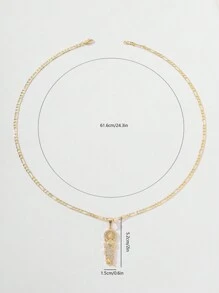 1pc Luxurious Copper Zirconia St. Jude Pendant Necklace, Various Sizes, Best Wishes Gift Box, Suitable For Lovers, Friends, Daily Or Festival Wear, Prayer