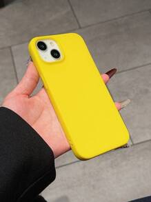 Yellow Edit 1 件纯色哑光表面手机壳，适用于 Apple iPhone 11 12 13 14 15 Pro Max 保护套 - 黃色 - 查看 3