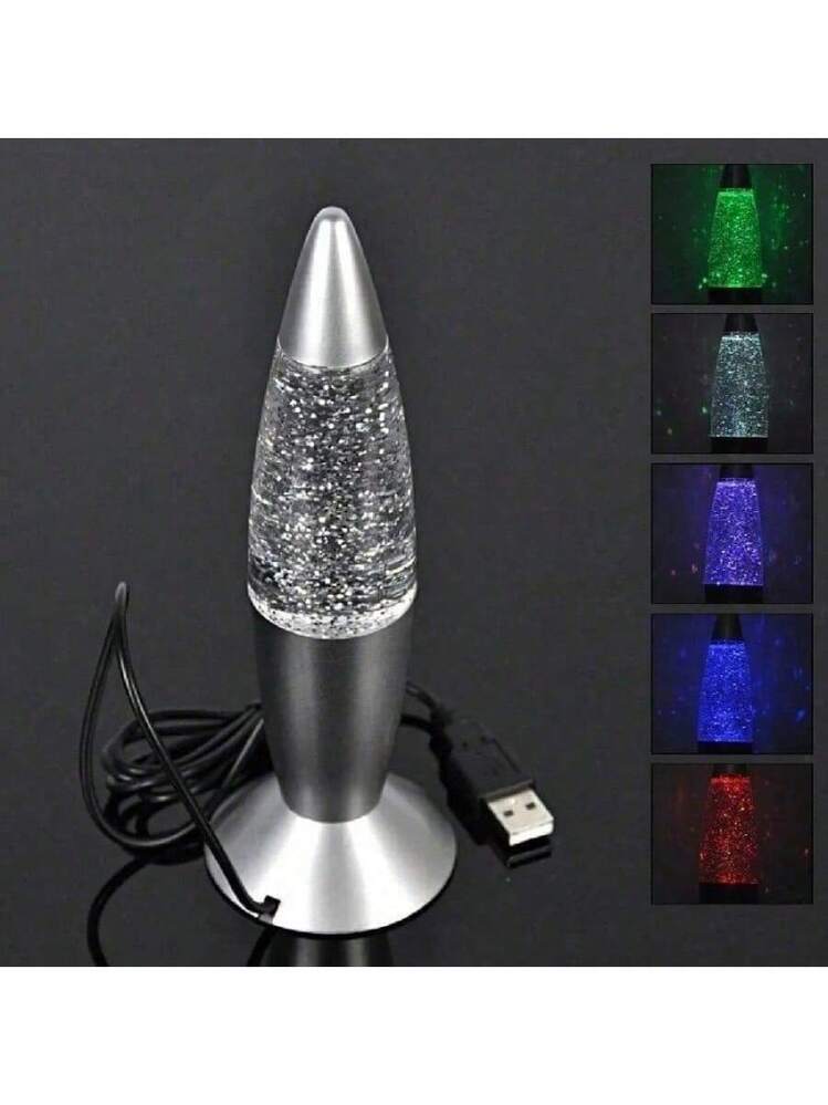 グリッターランプ　レア　ラバランプ　グリッター 1個 3Dロケット マルチカラーチェンジングラバランプ RGB LED